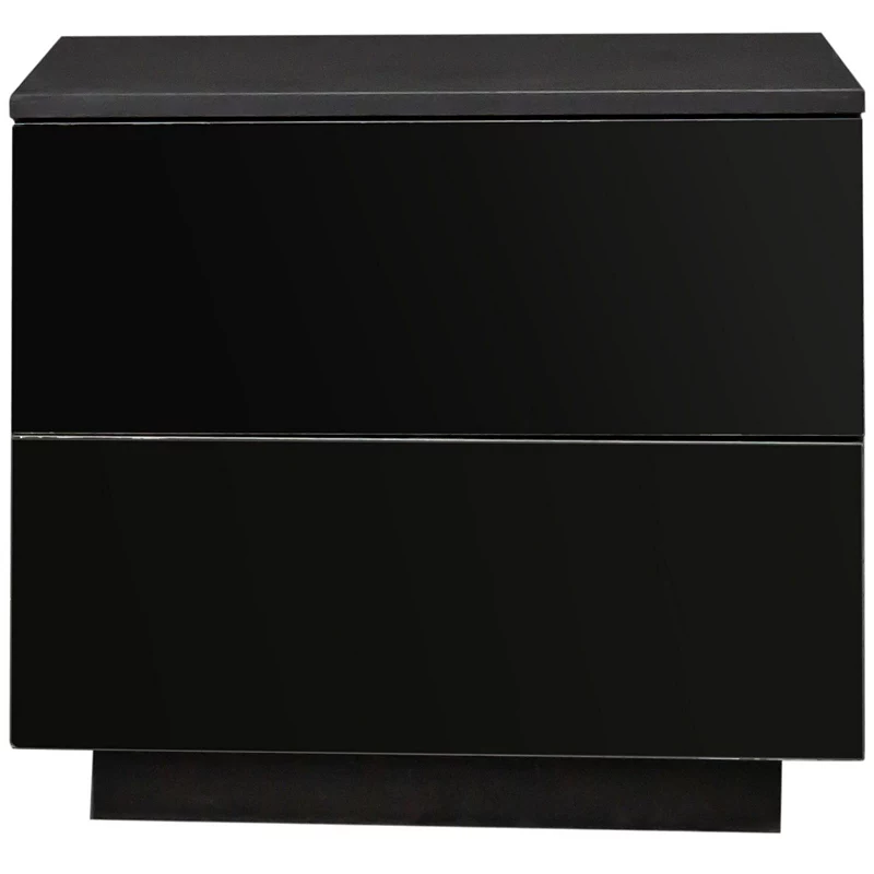 F.C Design Modern High gloss UV Night Stand with 2 drawers and LED lights