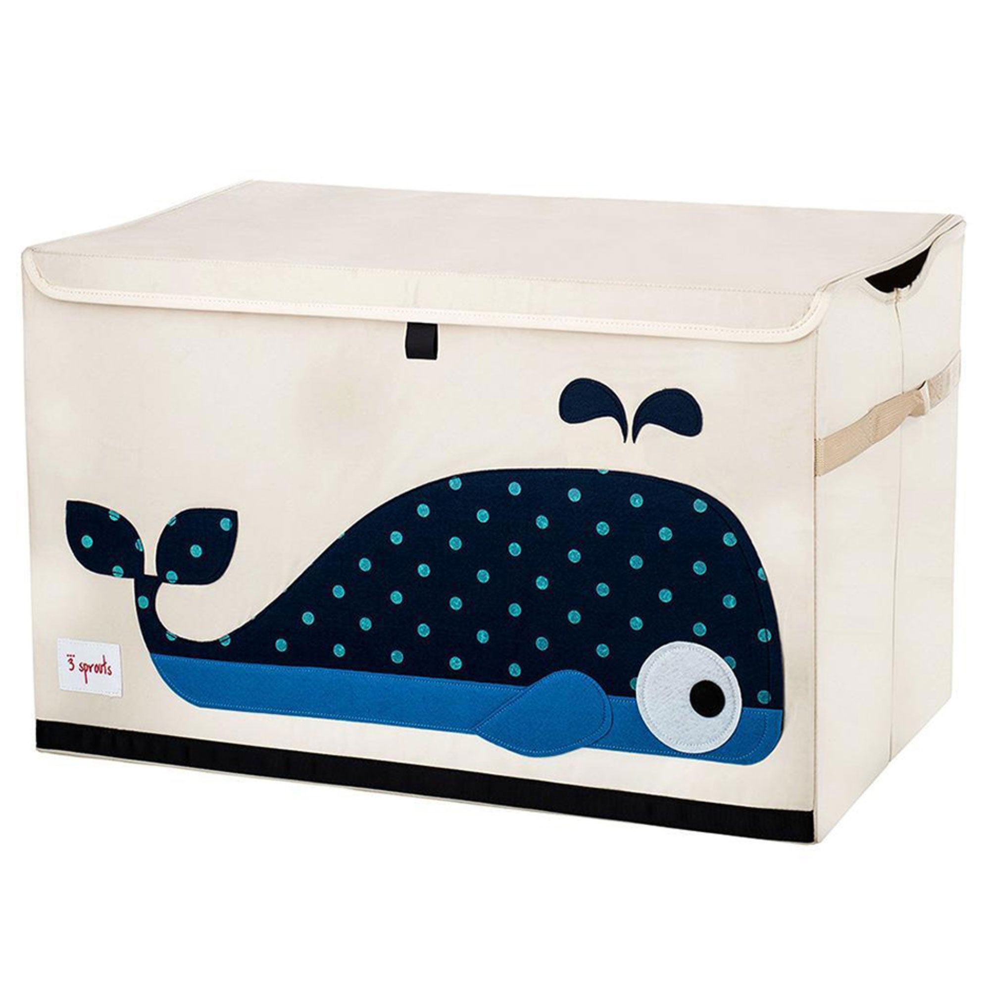 3 Sprouts UTCWHL Collapsible Toy Chest Storage Bin for Kids Playroom, Whale