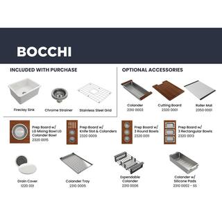 BOCCHI Sotto Black Fireclay 24 in. Single Bowl UndermountDrop-In Kitchen Sink wProtective Bottom Grid and Strainer 1627-005-0120