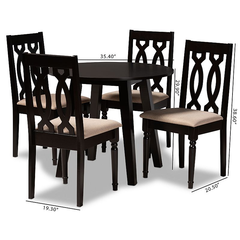 Baxton Studio Heidi Dining Table and Chair 5-piece Set