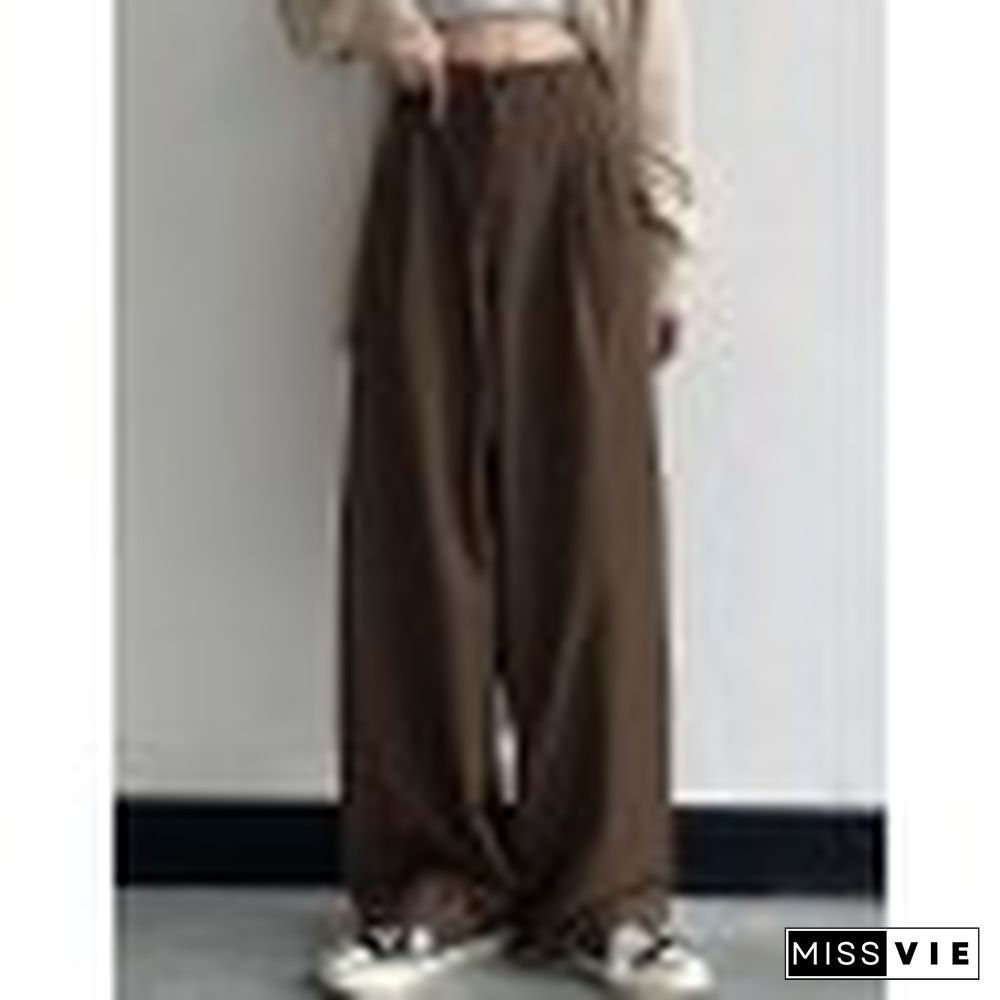 Basic Casual Straight Leg Tailored Pants