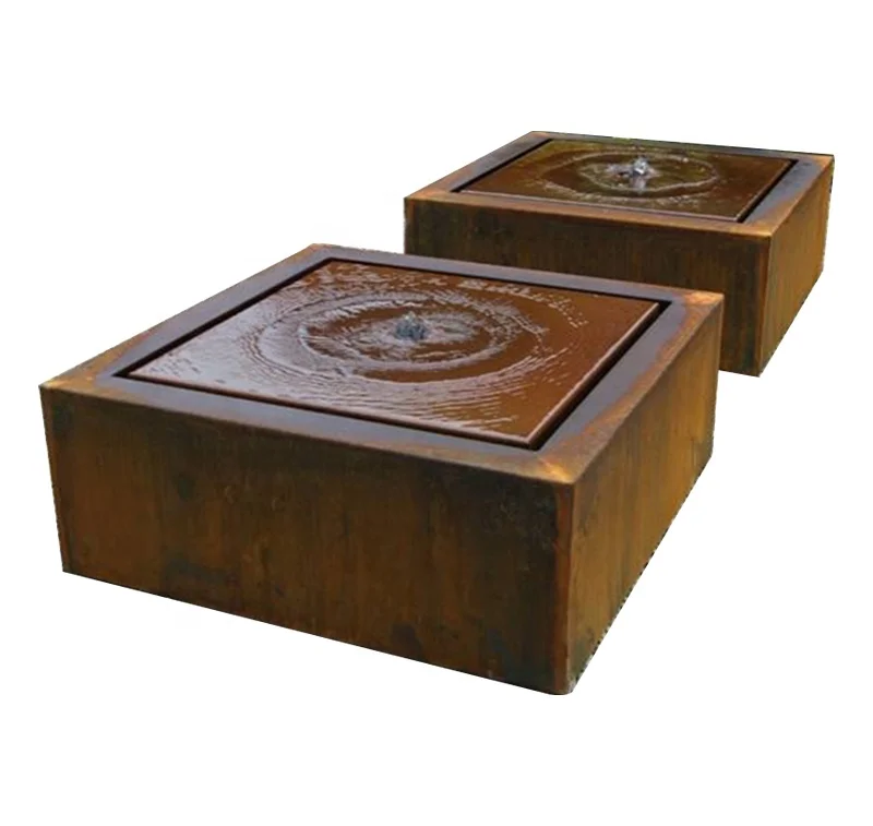 Professional manufacturer of garden decorations outdoor artificial fountain system custom corten  steel water feature