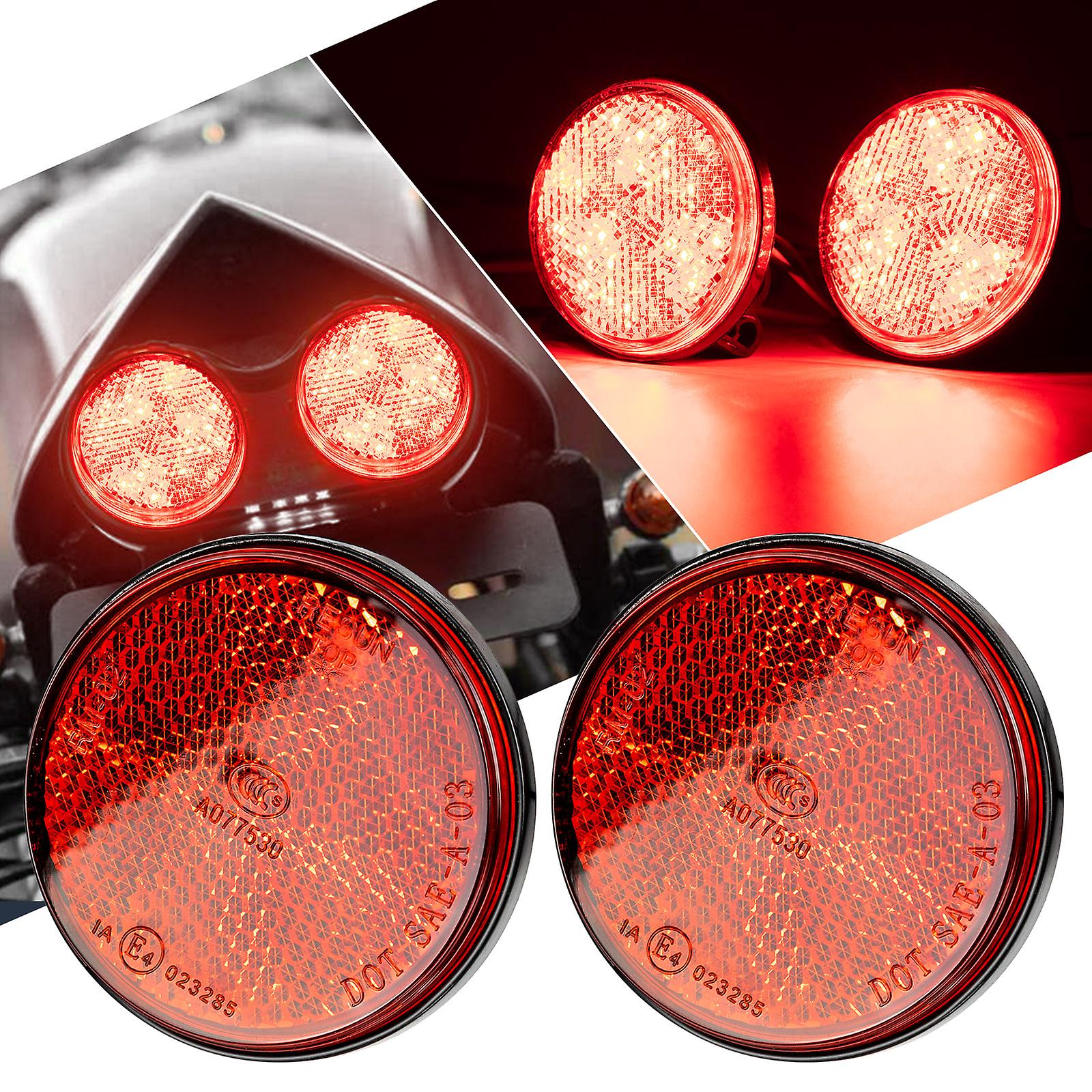 1 Pair Universal Red Tail Brake Led Light Motorcycle Motorbike Parts Stop Fog Lamp 12v Truck Tail Lamp Caravans Atv Off Road Lighting