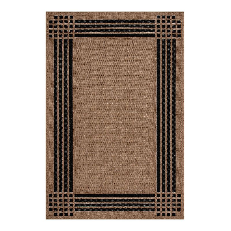 nuLOOM Gigi Striped Border Indoor/Outdoor Area Rug