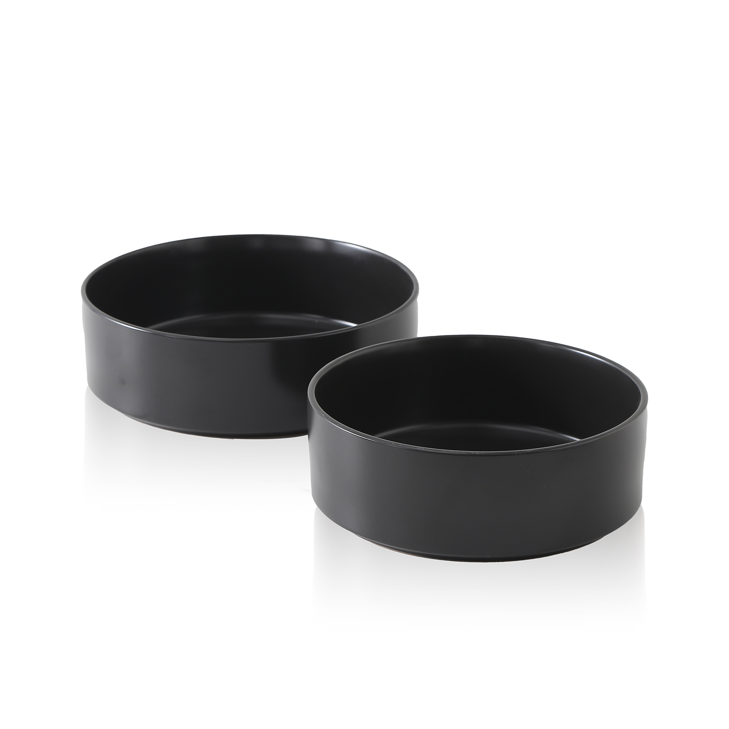 Stone + Lain Celina Stoneware Collection Dish Set， 2-Piece Serving Bowls， Black