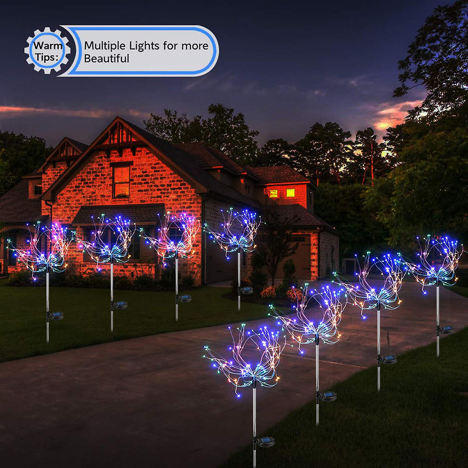 Outdoor Solar Garden Decorative Lights 90 Led String Landscape Light-diy Flowers Fireworks Trees For Walkway Patio Lawn Backyard，party Decor 2 Pack No