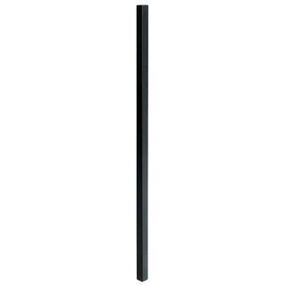 US Door and Fence 2 in. x 2 in. x 6.5 ft. Black Metal Fence Post with Post Cap P278PUS