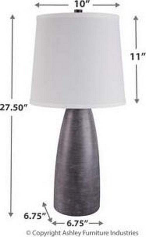 Signature Design by Ashley Shavontae Modern Table Lamp， Set of 2 Lamps， 27.5 ， Gray