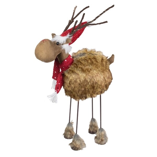 LED Lighted Faux Fur Reindeer Christmas Figure