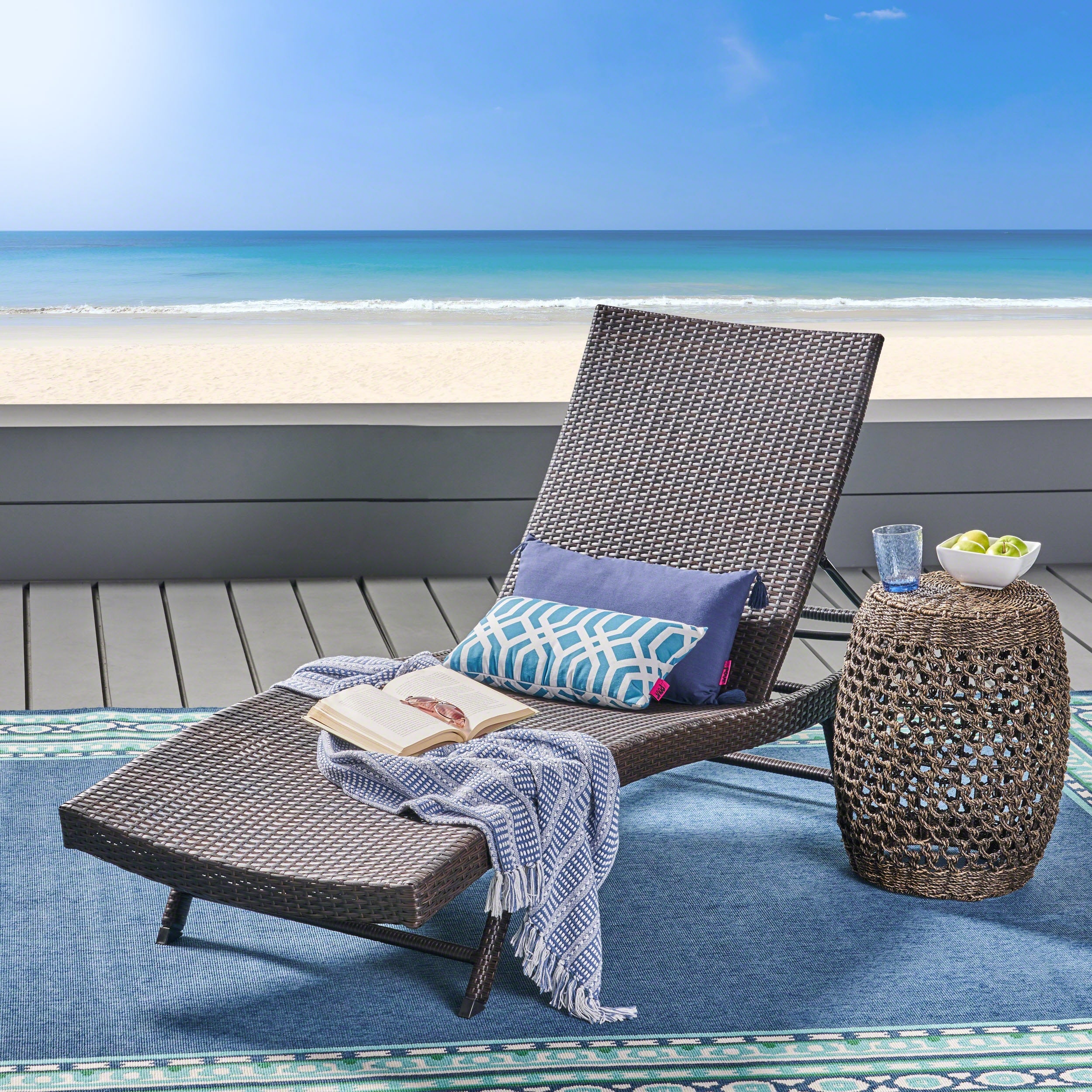 Wicker Outdoor Chaise Lounge