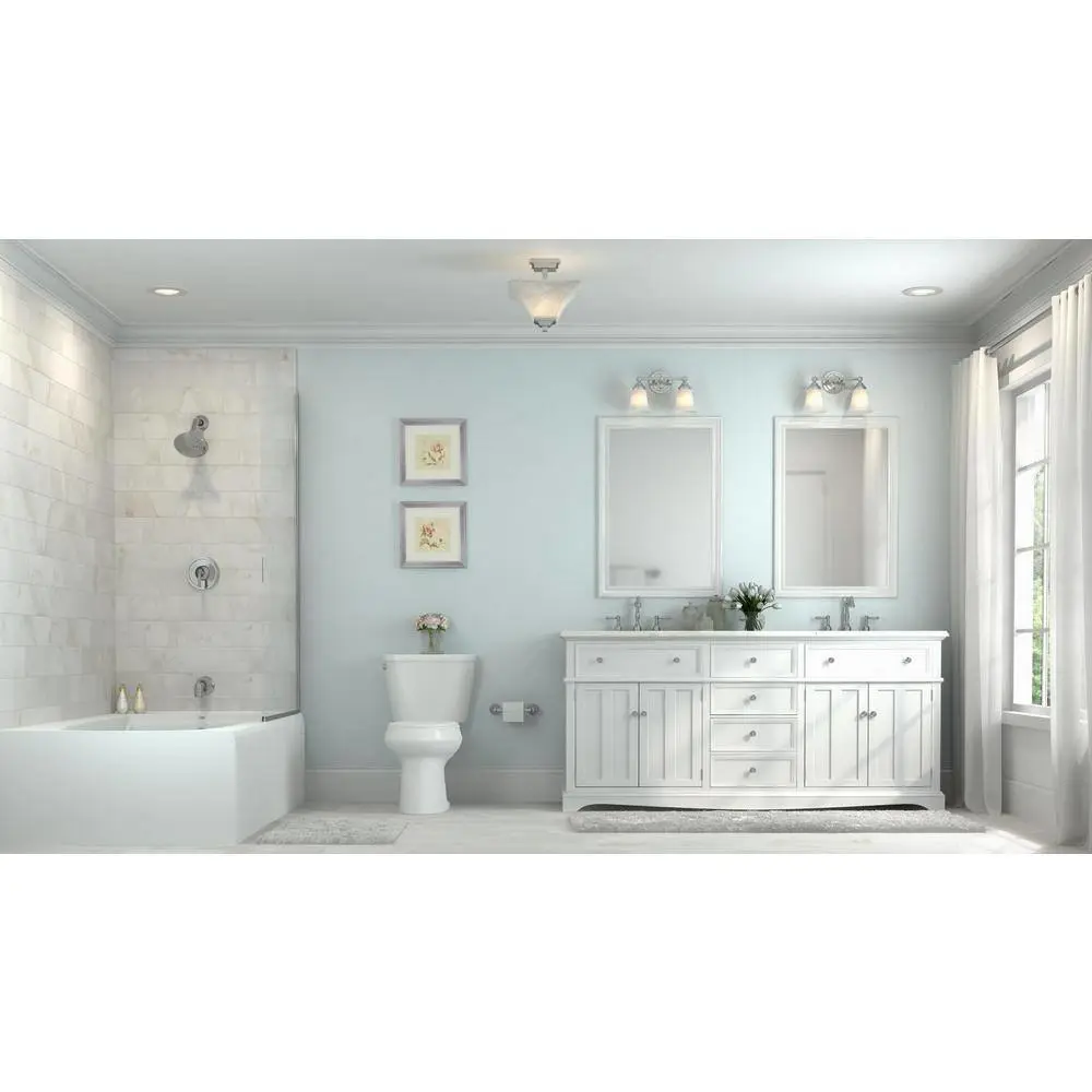 Glacier Bay 2-Piece 1.28 GPF High Efficiency Single Flush Round Toilet in White N2428RBN2428T