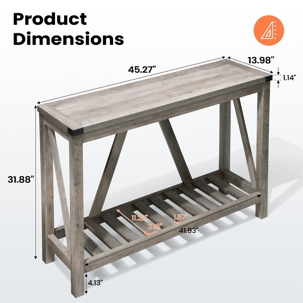 Pellebant 2-Tier A-frame Console Table Entry Table - 45.27 in L x 13.98 in W x 31.88 in H