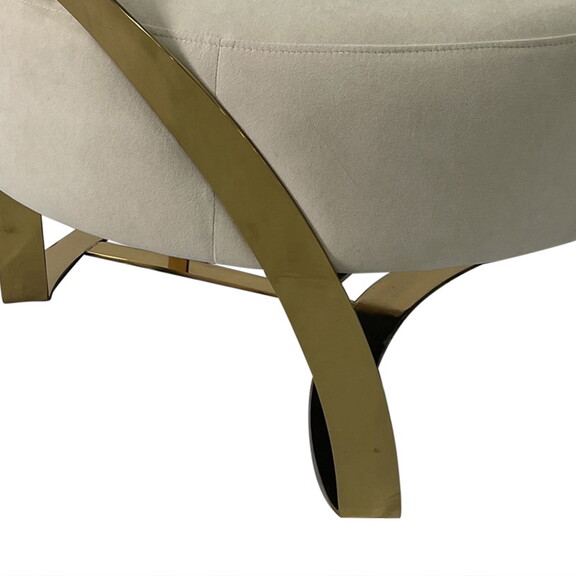 Light Beige and Gold Sofa Chair B030131461