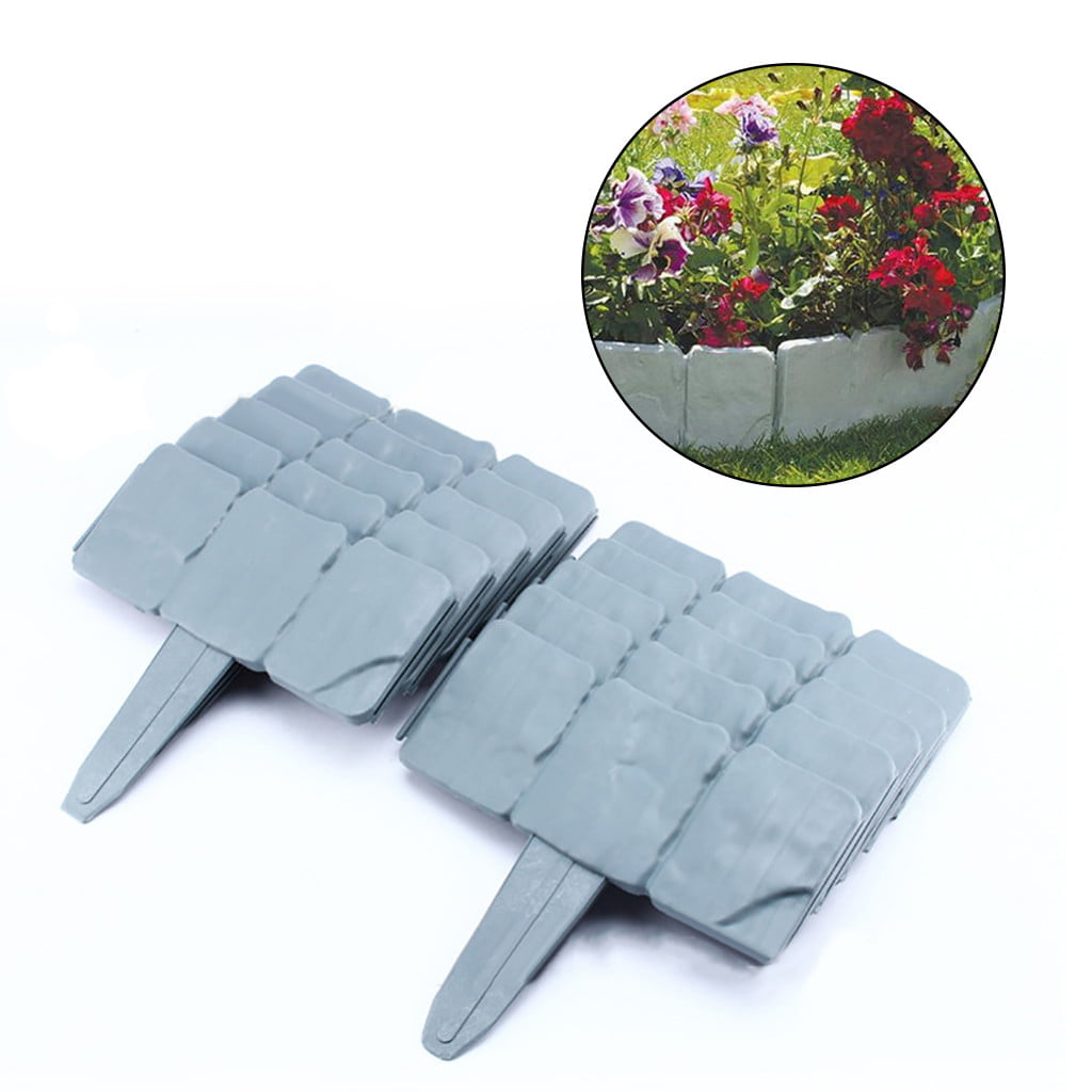 Lovehome Home Garden Border Edging Plastic Fence Stone Lawn Yard Flower Bed Outdoor