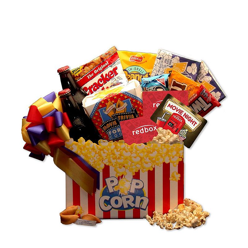 GBDS Movie Night Mania  Gift Box - with 10.00 Redbox Gift Card - movie night gift basket