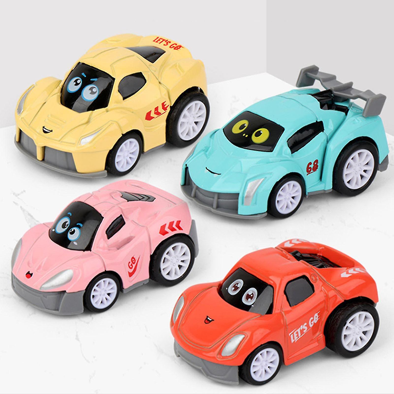 4pcs Pull Back Car Fall-resistant Children Toys Alloy Mini Cartoon Vehicle Kids Gift For Interactive Play