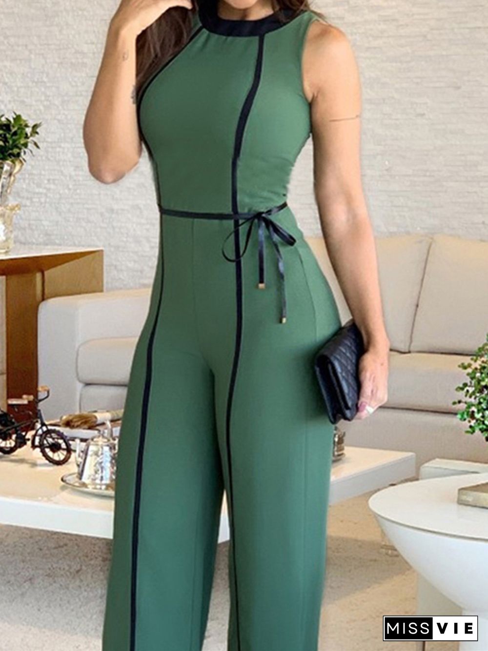 Sleeveless Wide Leg Jumpsuit