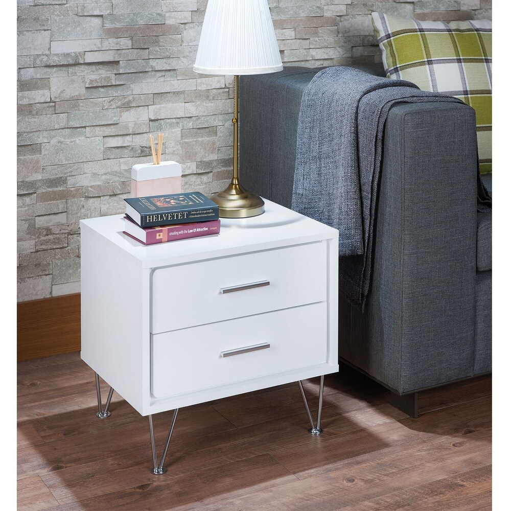 Aoolive Bedroom Nightstand Night Table for Home Furniture in White