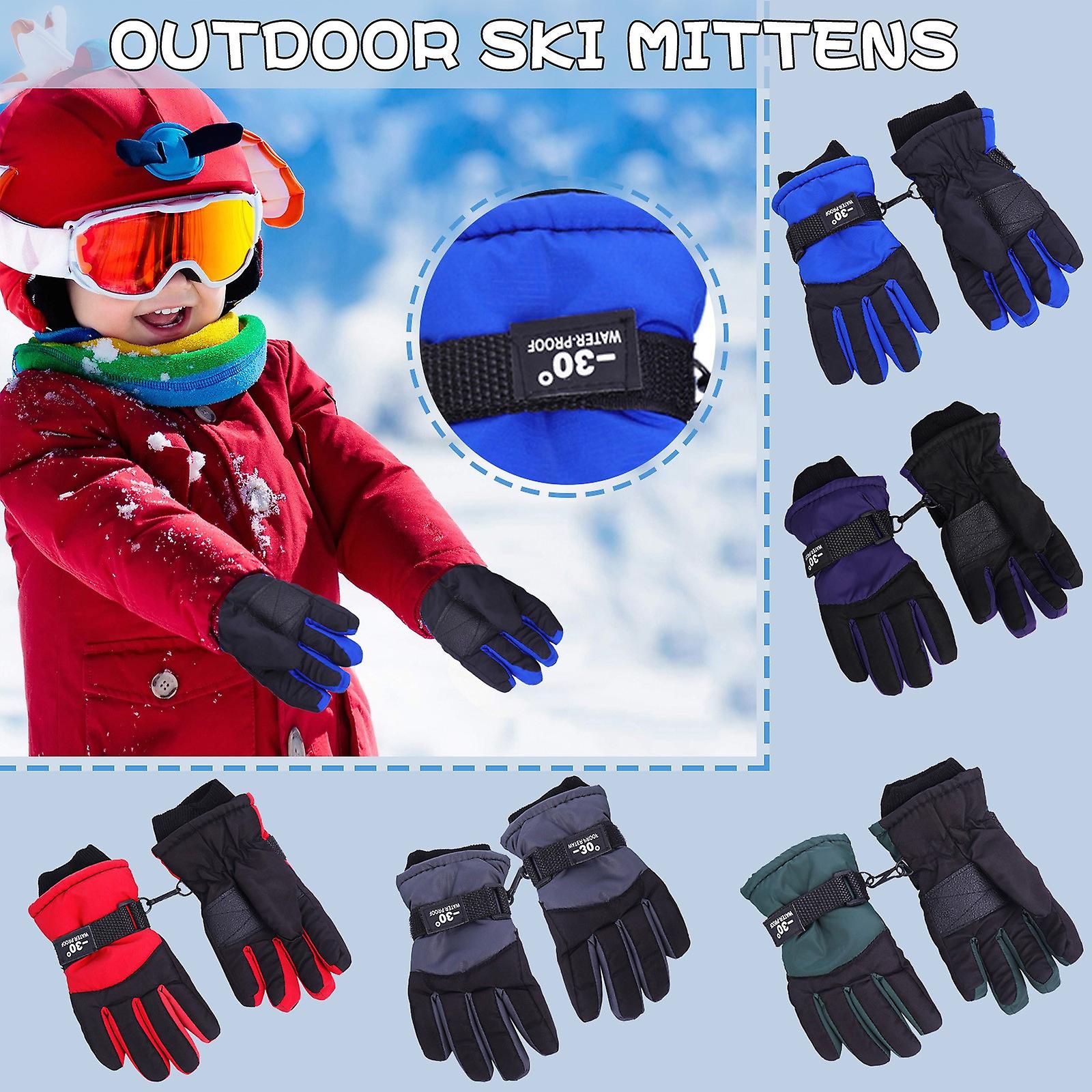 Windproof Warm Ski Gloves Winter Outdoor Kids Snow Skating Snowboarding Children Waterproof Skiing Breathable Mittens