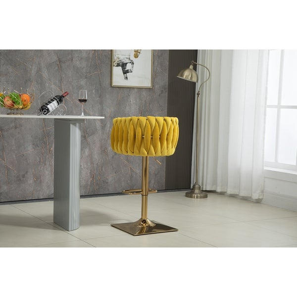 Upholstered Bar Stools with Back and Footrest， Counter Height Dining Chairs