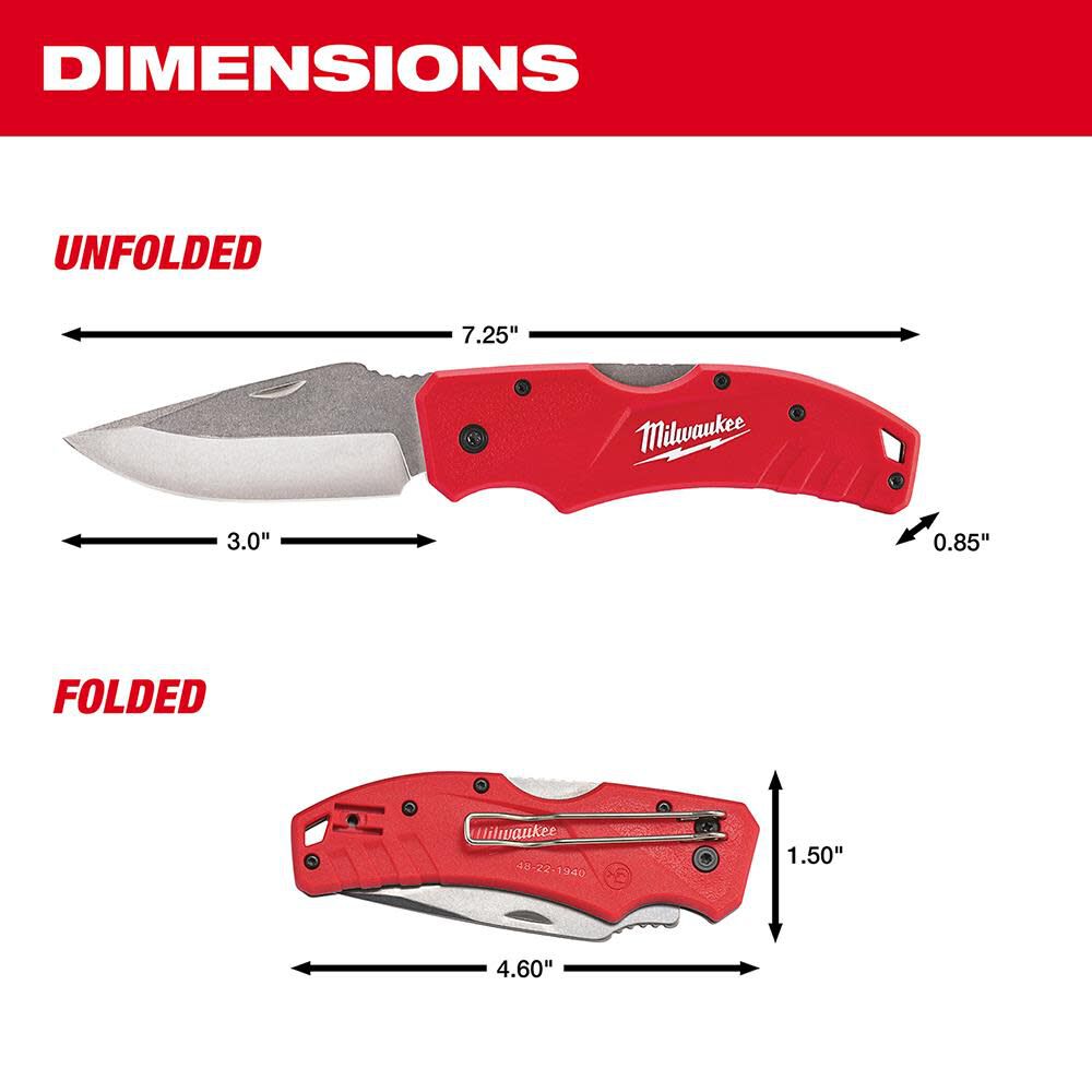 Milwaukee Lockback Pocket Knife 48-22-1940 from Milwaukee