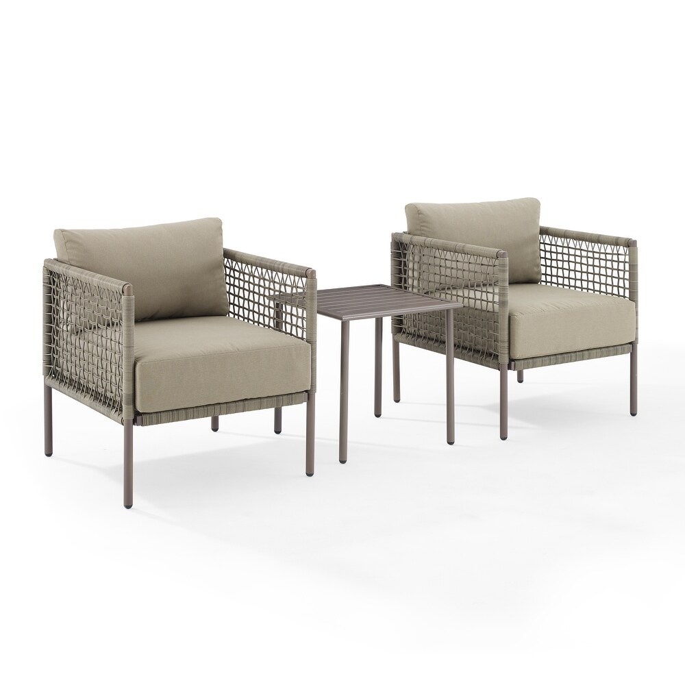 Cali Bay 3Pc Outdoor Wicker And Metal Chair Set   27.5\