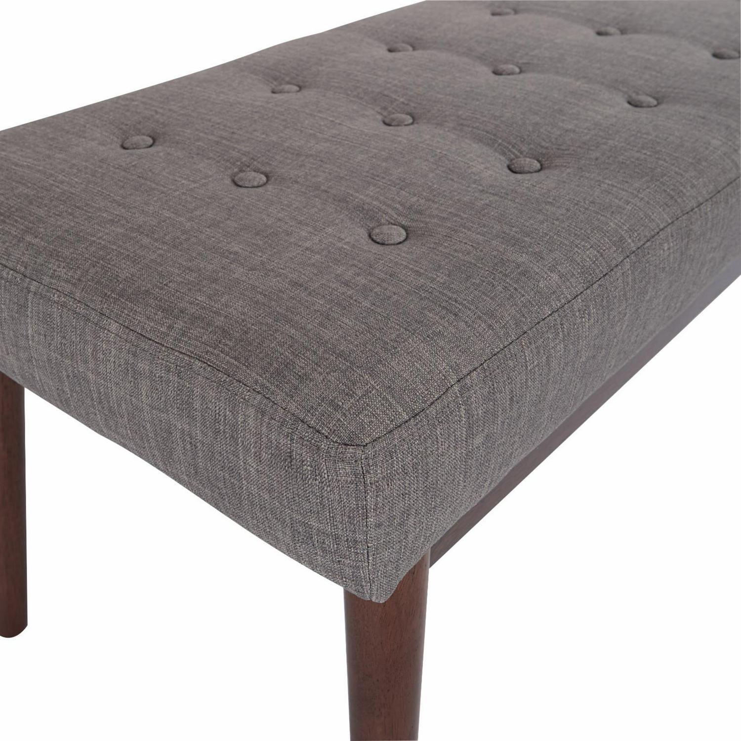 OSP Home Furnishings West Park Bench in Linen Fabric with Coffee Finished Legs  Crowdfused