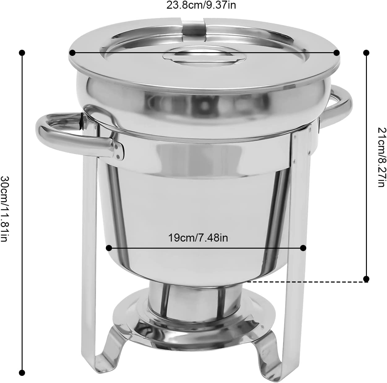 11.81inch 201 Stainless Steel Food Chafer Medium(7l/7.4qt)