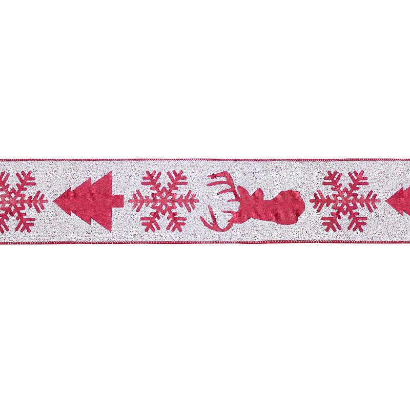 Melrose Ribbon Deer Snowflake 4 X 10 Yards Ribbon