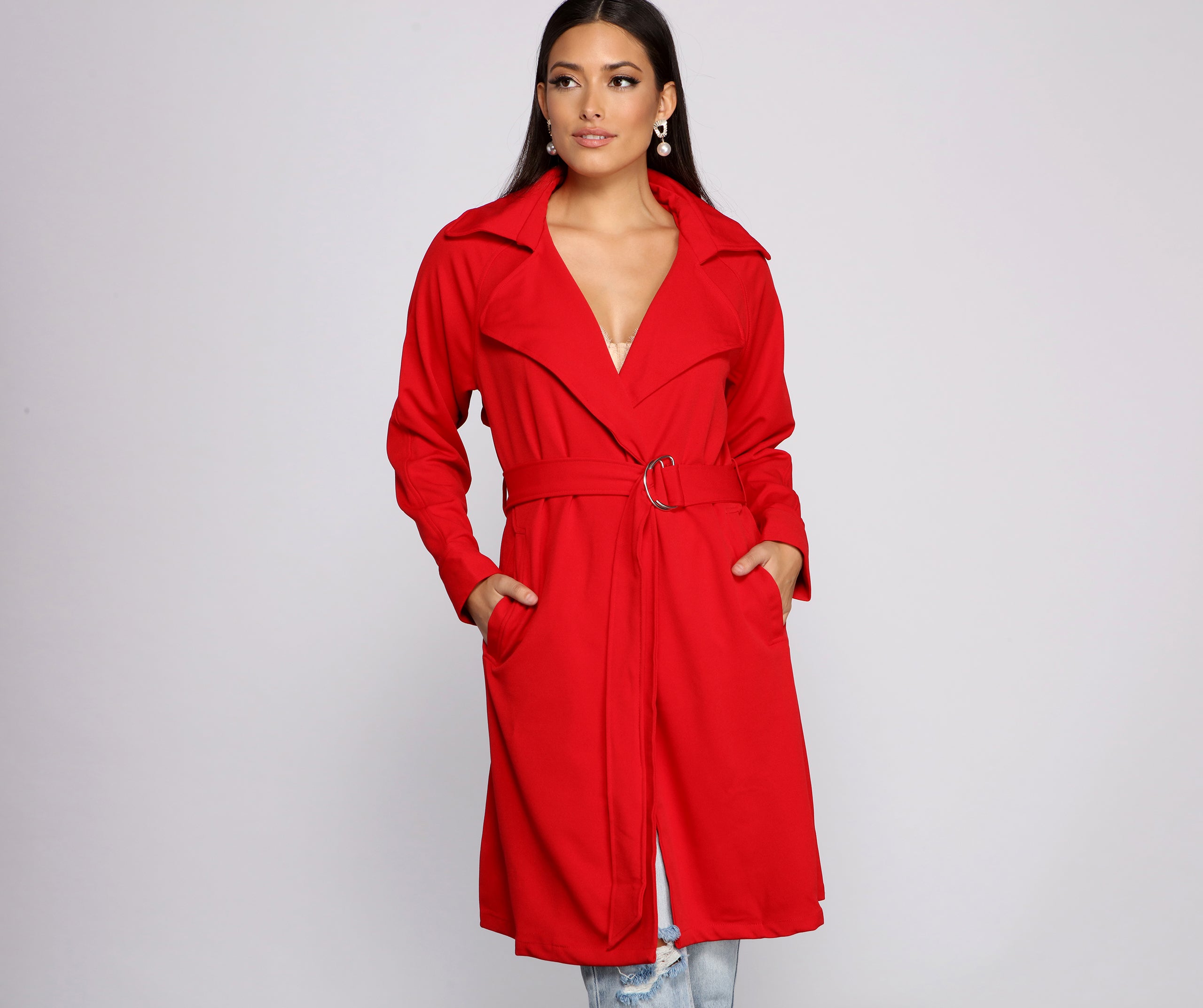 She's A Stunner Belted Trench