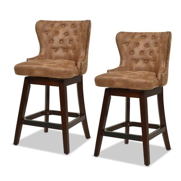 Holmes Tufted High-Back 360 Swivel Counter-Height Barstool