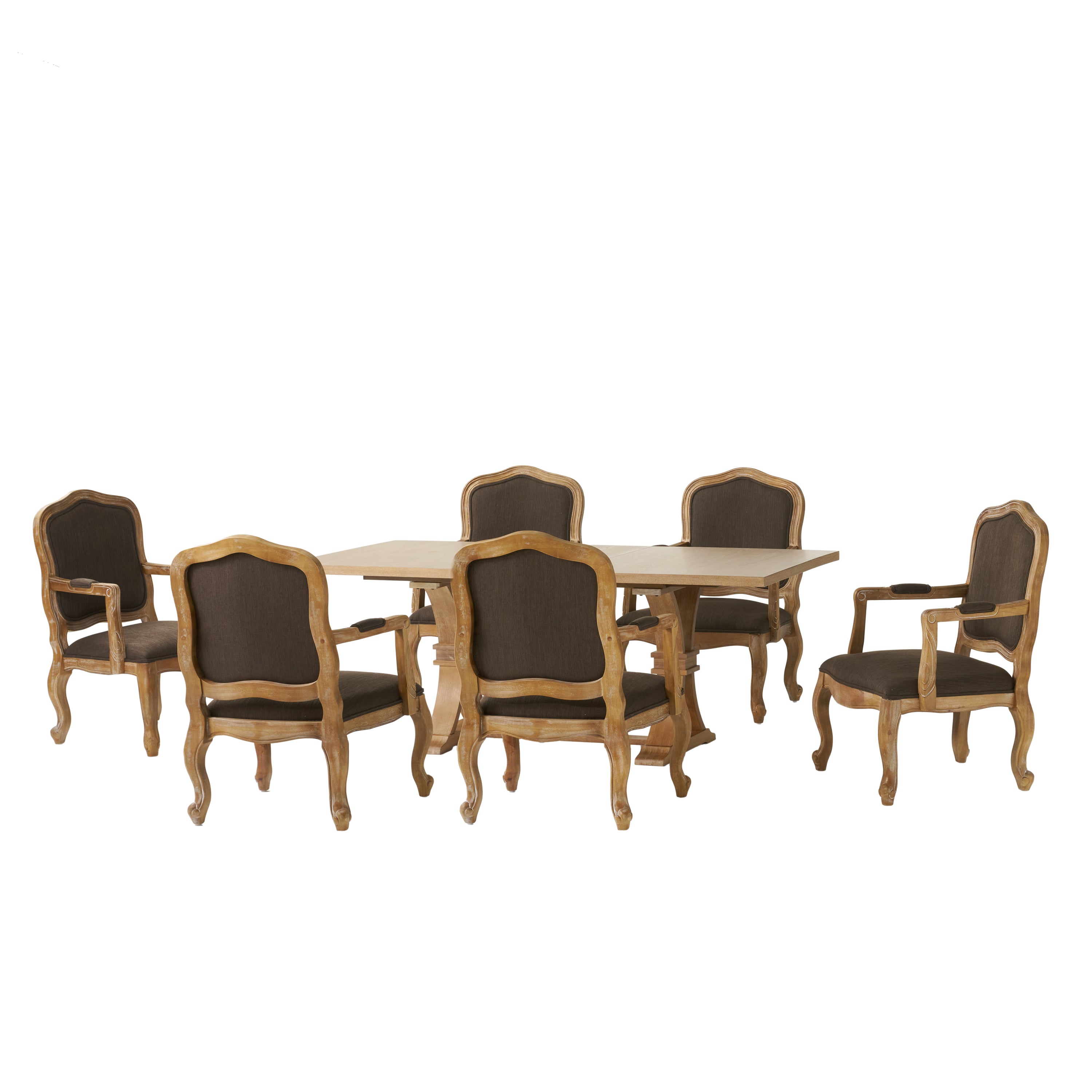 Maria French Country Wood 7-Piece Expandable Dining Set