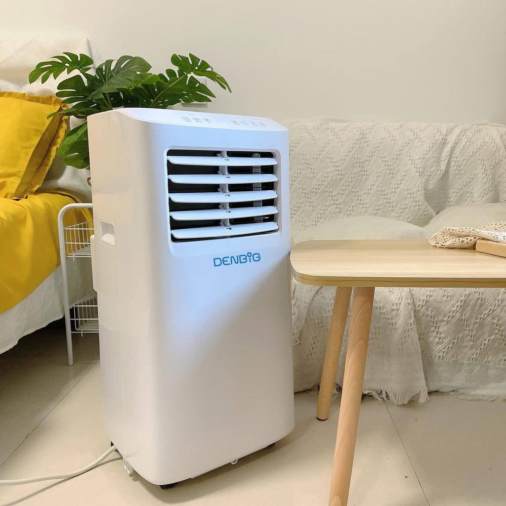 JEREMY CASS 7000 of BTU (5100 BTU DOE) Portable Air Conditioner Cools 270 sq. ft. with Fans and Dehumidifier with 2 Speeds in White JHS-A019G