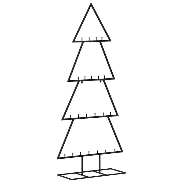 vidaXL Christmas Tree Modern Metal Ornament Tree Stand for Decoration Black