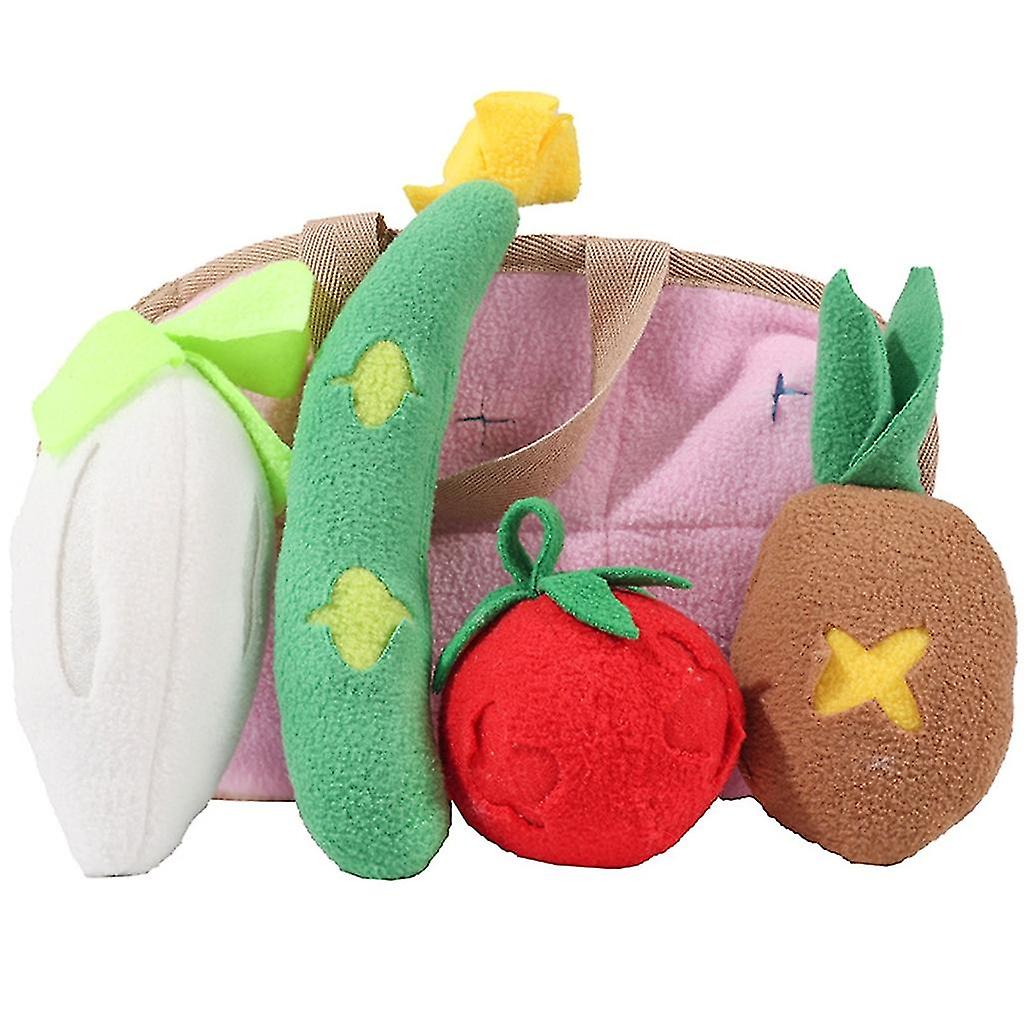 Dog Plushes Vegetable Hide and Seek Foraging Squeak Chew Toy Relieves Stress