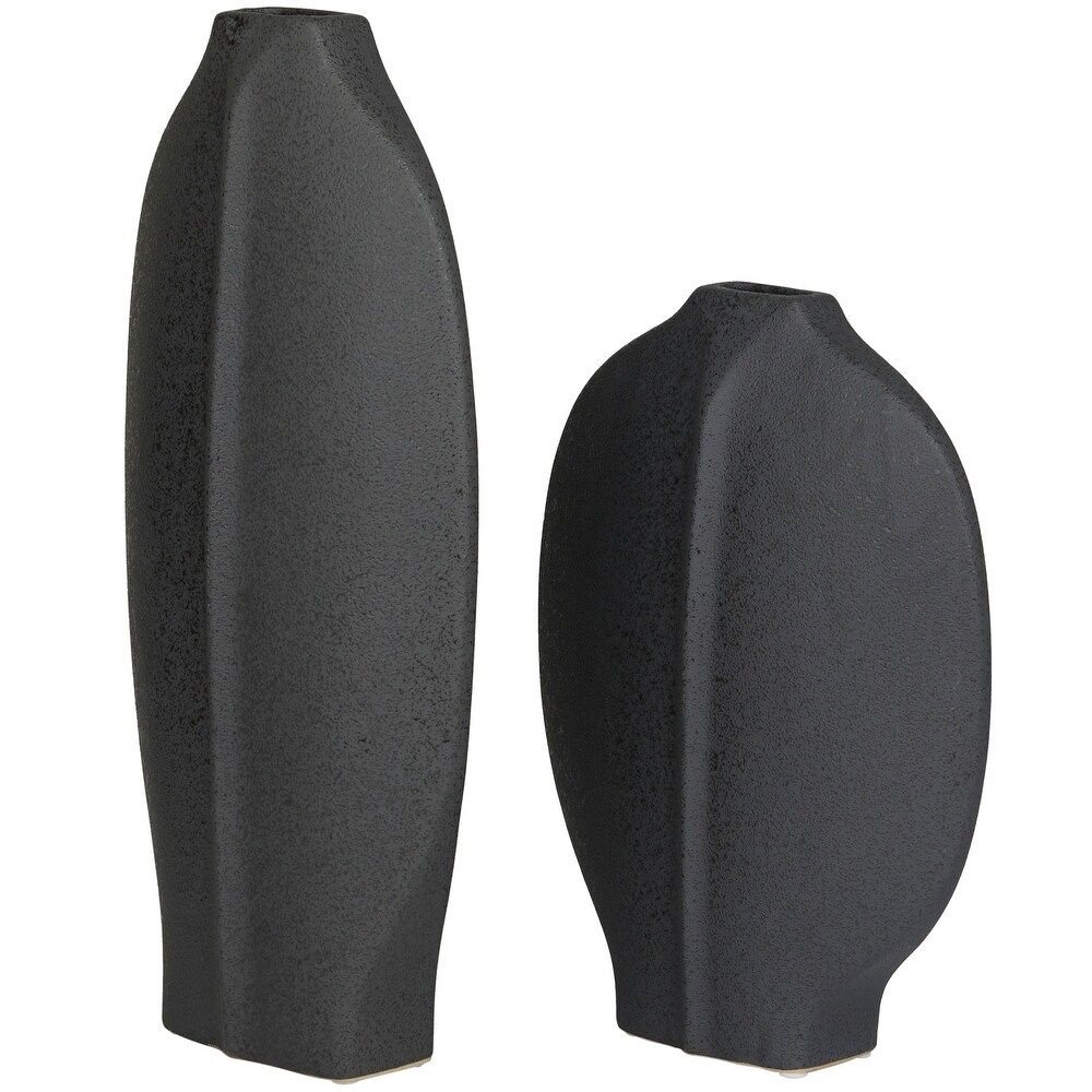 CosmoLiving by Cosmopolitan Ceramic Textured Vase (Set of 2)