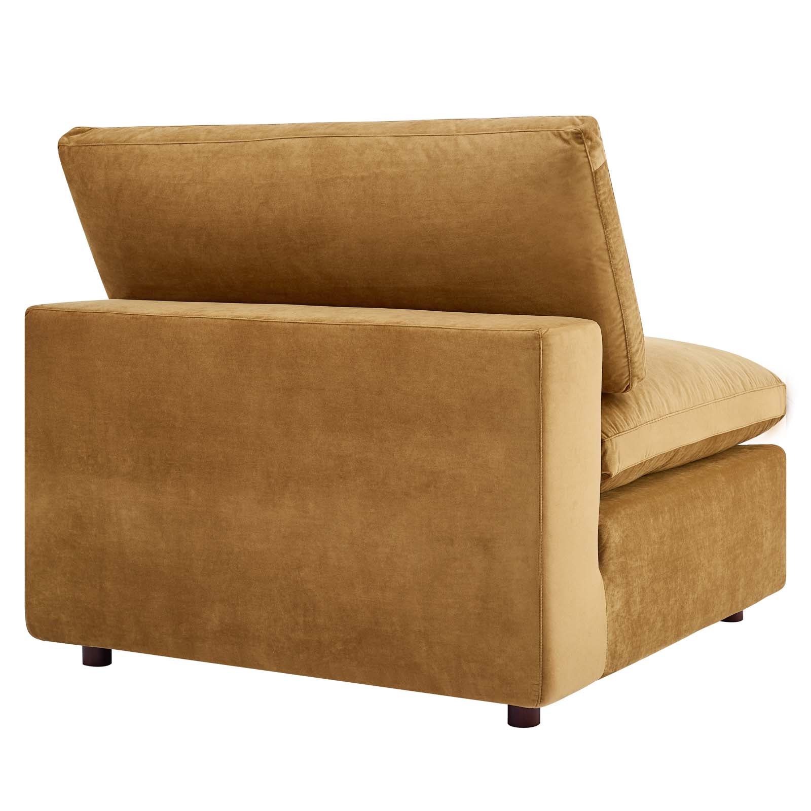 Commix Down Filled Overstuffed Performance Velvet Armless Chair-EEI-4367