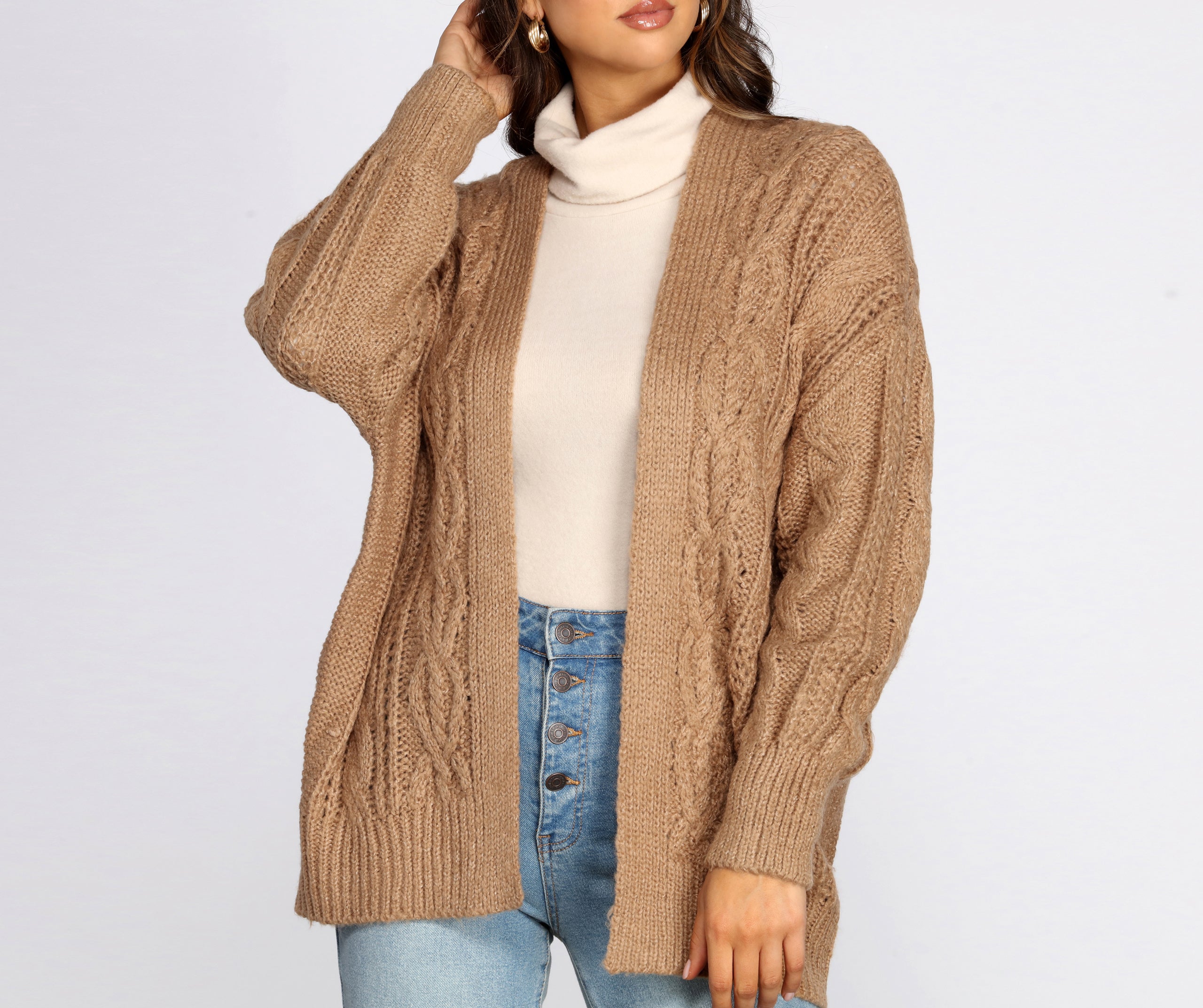 Layered Cutie Cable Knit Cardigan