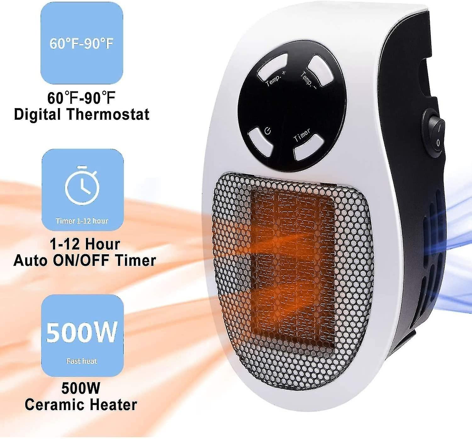 500 Watts Ceramic Fan Heater Mini Fan Heater Economical Portable Heater Plug-in Heater With