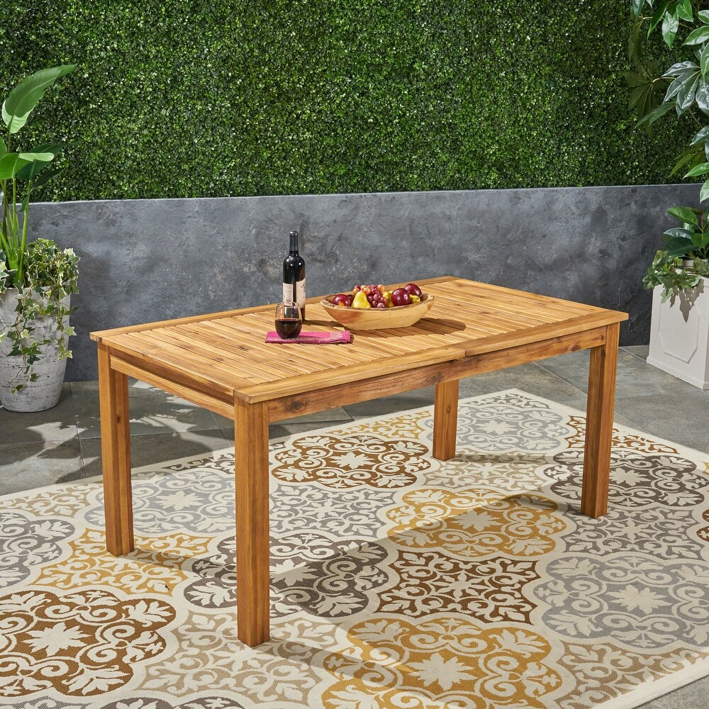 Nestor Outdoor Expandable Acacia Wood Dining Table by Christopher Knight Home