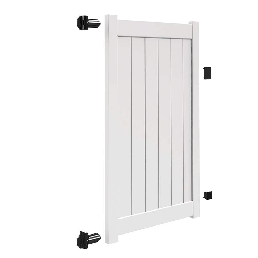 Barrette Outdoor Living Bryce and Washington Series 4 ft. W x 6 ft. H White Vinyl Un-Assembled Fence Gate 73025125