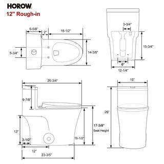 HOROW 1-piece 0.81.28 GPF Dual Flush Elongated Toilet in White Seat Included HR-0038W