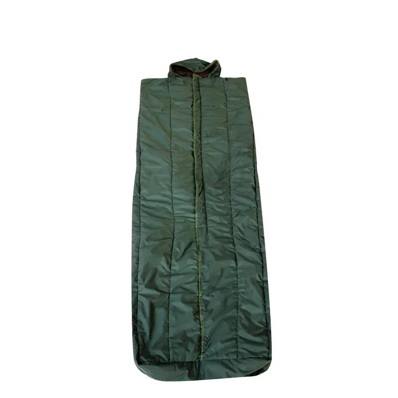 Outdoor camping hiking Thickened warm olive green overcoat sleeping bag portable storage
