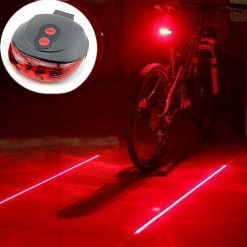 N1- Bike Light Rear Tail 5 LED + 2 Laser Flashing Safety Warning， High flash Leaser Beam for your Bicycle - Red， New