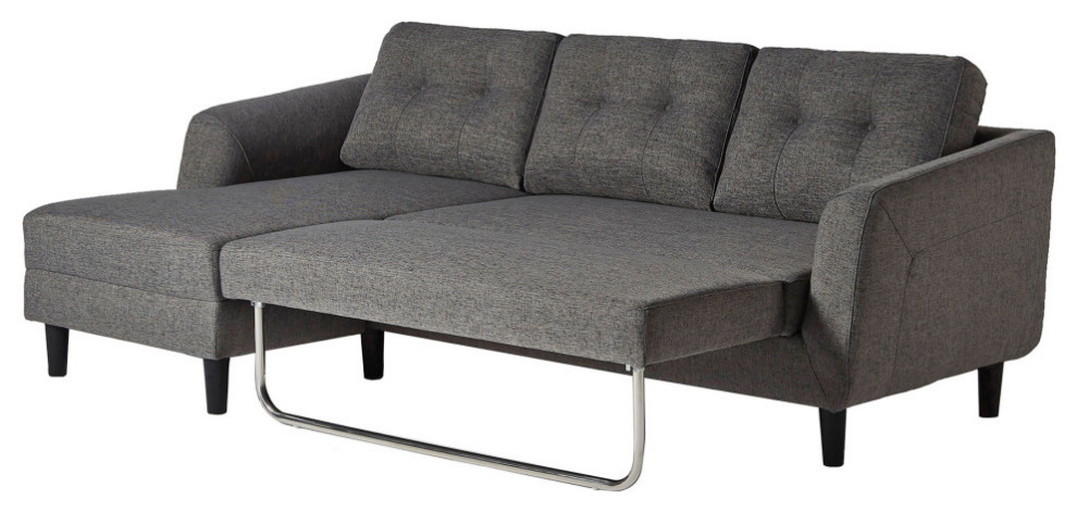 Belagio Sofa Bed With Chaise   Midcentury   Sleeper Sofas   by Kolibri Decor  Houzz