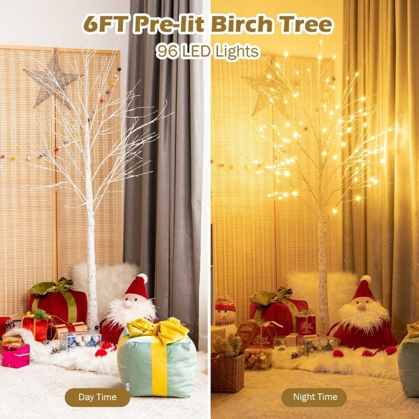 Christmas Decor Birch Tree with Lights