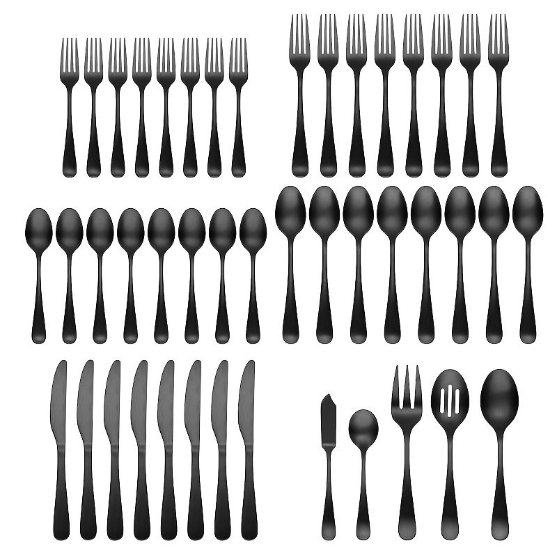 Cambridge Rhiannon Black Satin 45-pc. Flatware Set