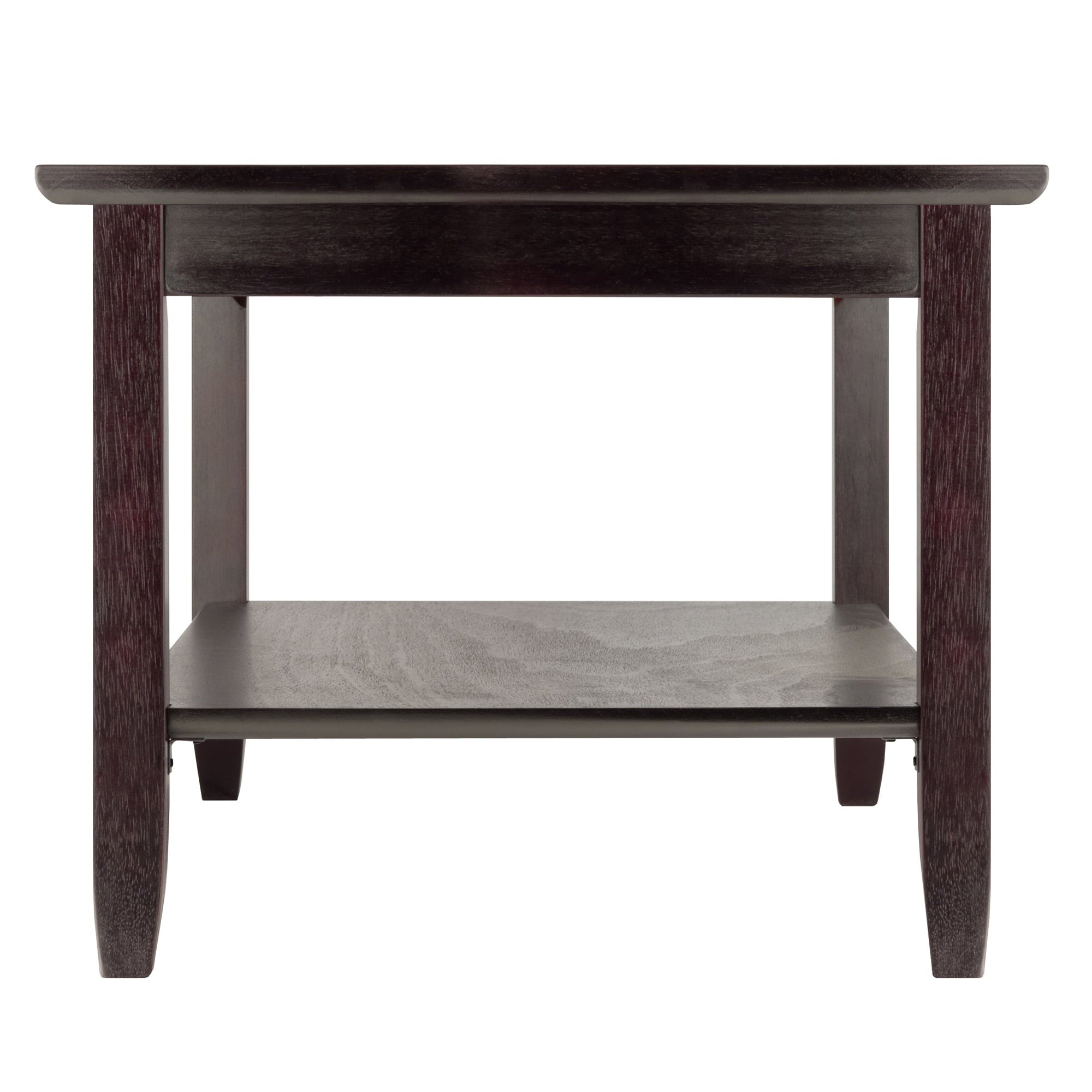 Winsome Wood Genoa Coffee Glass Top Table, Espresso Finish