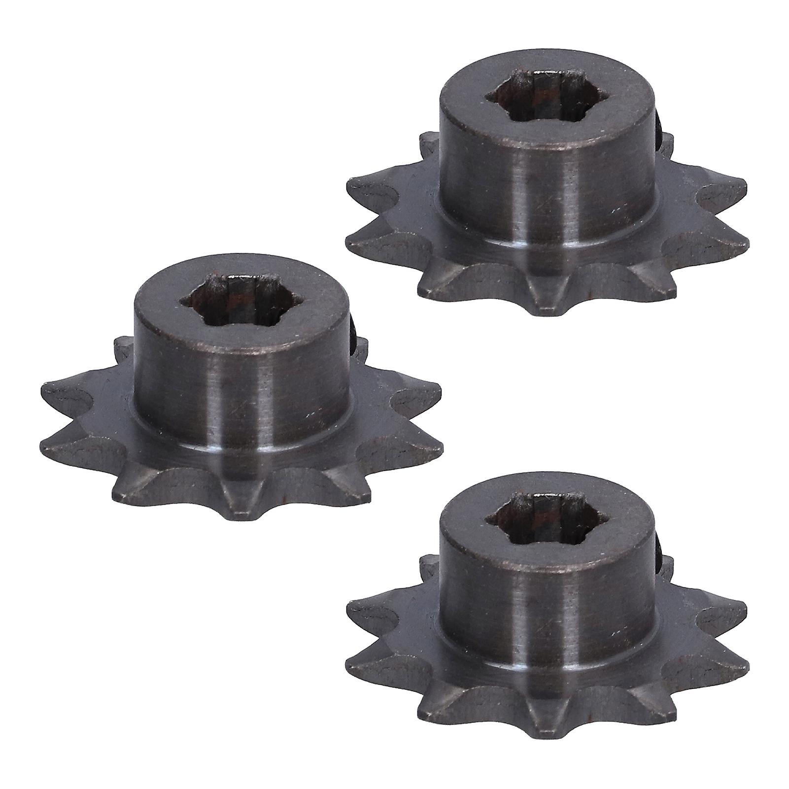 3pcs Steel Sprocket Drive Gear 8mm Pitch Hex Hole 10 Teeth Set Kit 530740080010