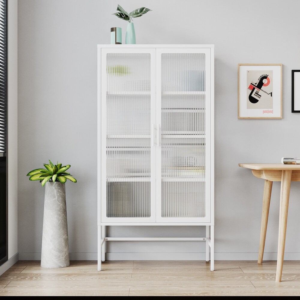 Glass Door with Adjustable Shelves Sideboard